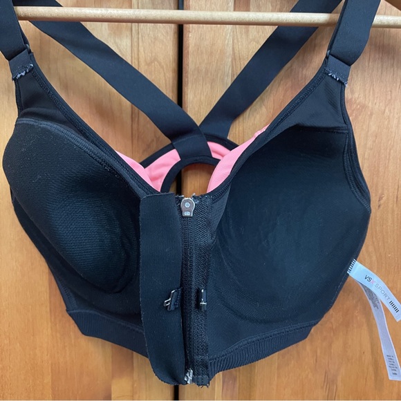 Victoria's Secret VSX Sports Bra Coral Watermelon Sparkly Mesh Sports Bra 34DD E - Picture 11 of 12